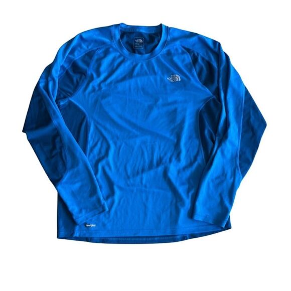 North Face Men’s Vaporwick Long Sleeve Tshirt Blue Large - Picture 1 of 7